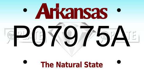 P07975A Arkansas License Plate
