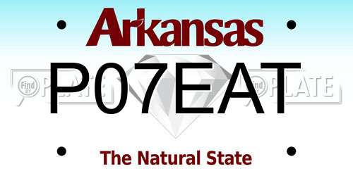 P07EAT Arkansas License Plate