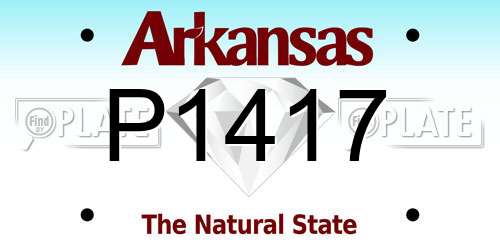 P1417 Arkansas License Plate