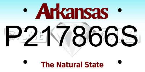 P217866S Arkansas License Plate