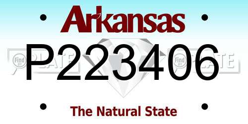 P223406 Arkansas License Plate
