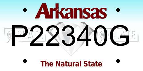 P22340G Arkansas License Plate