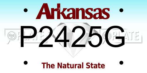 P2425G Arkansas License Plate