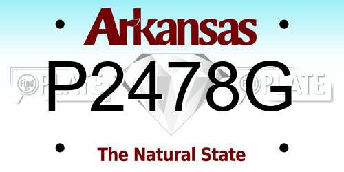 P2478G Arkansas License Plate