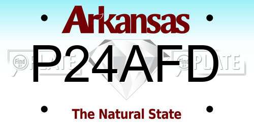 P24AFD Arkansas License Plate