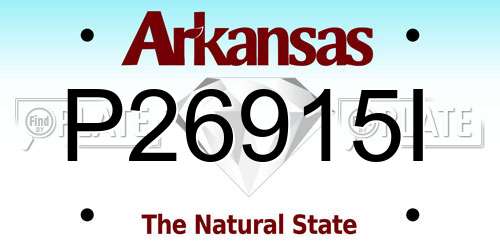 P26915I Arkansas License Plate
