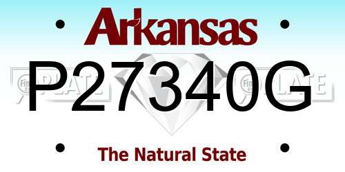 P27340G Arkansas License Plate