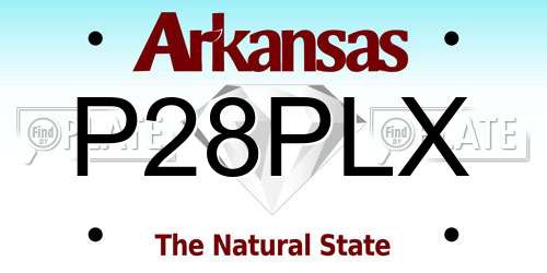 P28PLX Arkansas License Plate