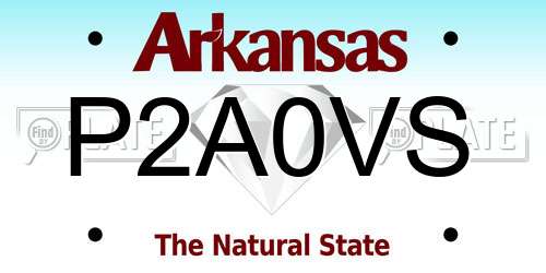 P2A0VS Arkansas License Plate