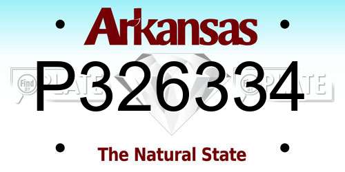 P326334 Arkansas License Plate