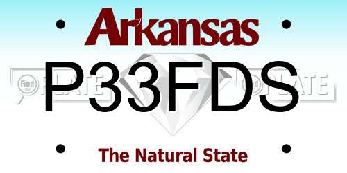 P33FDS Arkansas License Plate