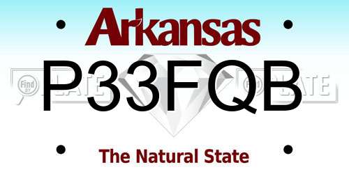 P33FQB Arkansas License Plate