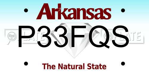 P33FQS Arkansas License Plate