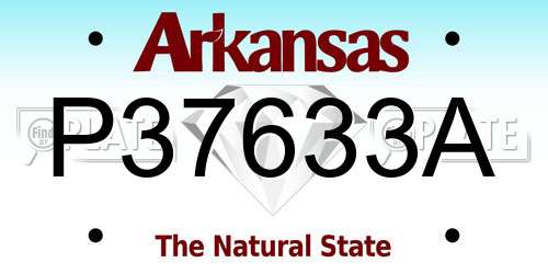 P37633A Arkansas License Plate