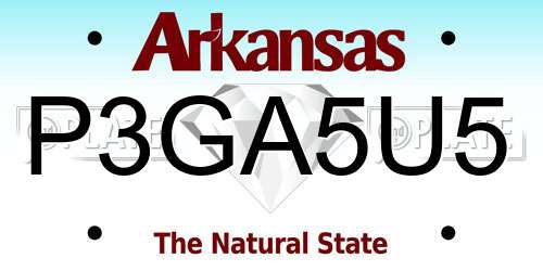 P3GA5U5 Arkansas License Plate