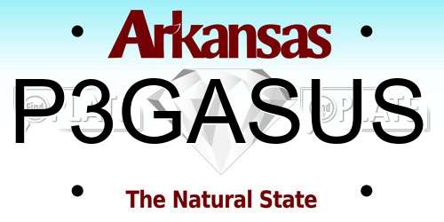 P3GASUS Arkansas License Plate