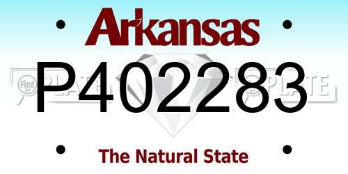 P402283 Arkansas License Plate