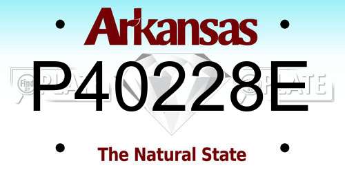 P40228E Arkansas License Plate