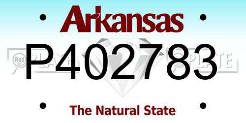 P402783 Arkansas License Plate