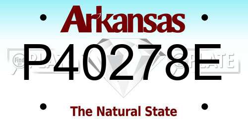 P40278E Arkansas License Plate
