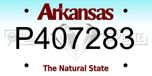 P407283 Arkansas License Plate