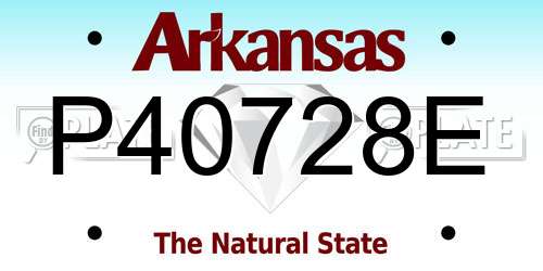 P40728E Arkansas License Plate