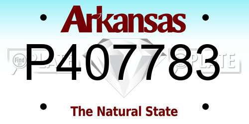 P407783 Arkansas License Plate