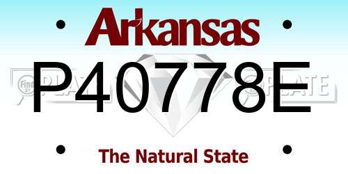 P40778E Arkansas License Plate