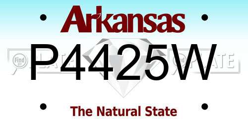 P4425W Arkansas License Plate
