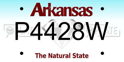 P4428W Arkansas License Plate