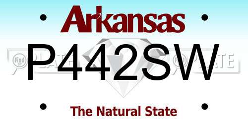 P442SW Arkansas License Plate