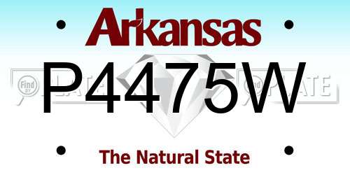 P4475W Arkansas License Plate