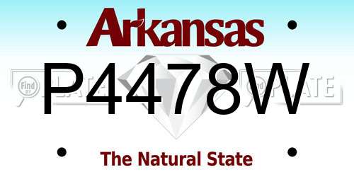 P4478W Arkansas License Plate