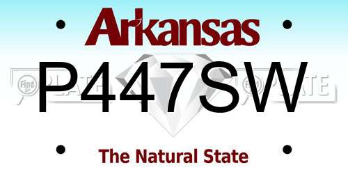 P447SW Arkansas License Plate