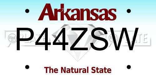 P44ZSW Arkansas License Plate