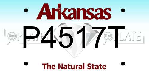 P4517T Arkansas License Plate