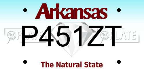 P451ZT Arkansas License Plate