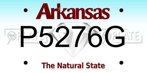 P5276G Arkansas License Plate