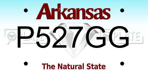 P527GG Arkansas License Plate
