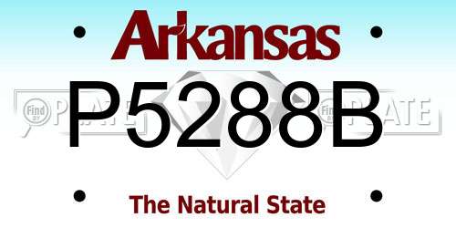 P5288B Arkansas License Plate