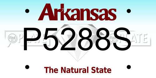 P5288S Arkansas License Plate