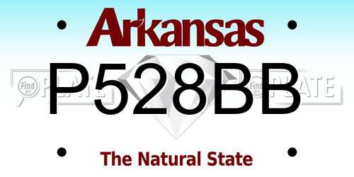 P528BB Arkansas License Plate