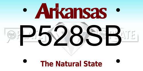 P528SB Arkansas License Plate
