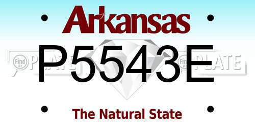 P5543E Arkansas License Plate