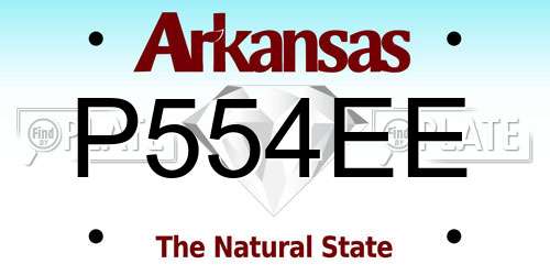 P554EE Arkansas License Plate