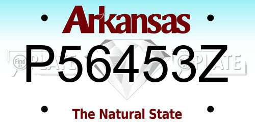 P56453Z Arkansas License Plate