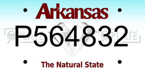 P564832 Arkansas License Plate