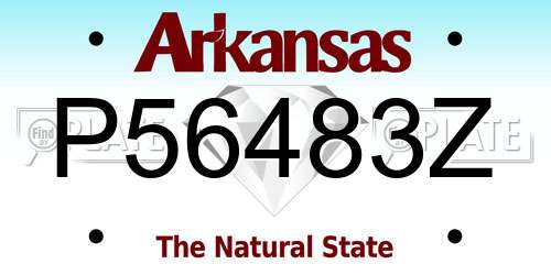 P56483Z Arkansas License Plate