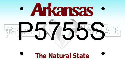 P5755S Arkansas License Plate