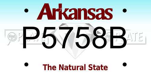 P5758B Arkansas License Plate